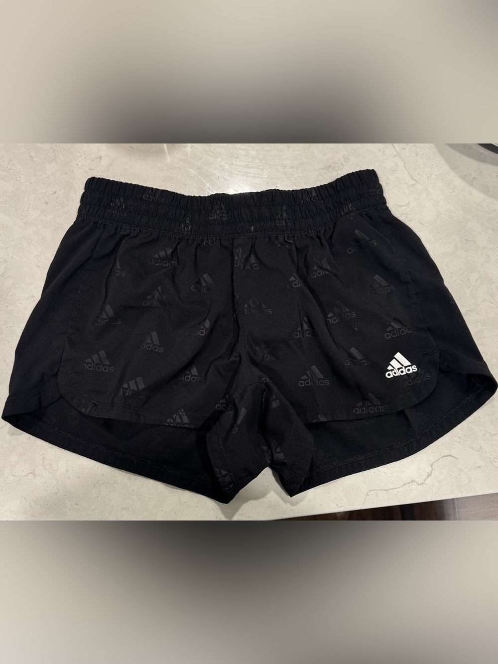 adidas Black Women's Athletic Shorts with Subtle Logo Print